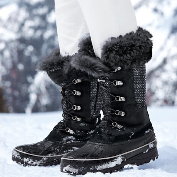 black leather long riding boots